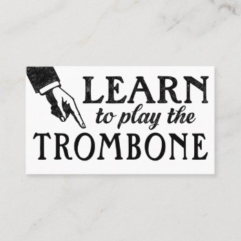 Trombone Lessons Business Cards - Cool Vintage by NeatBusinessCards at Zazzle