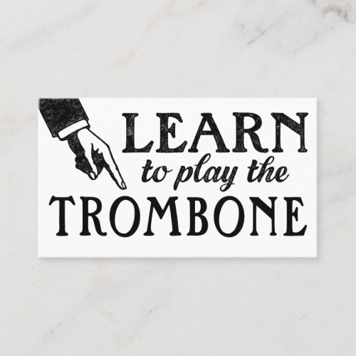 Trombone Lessons Business Cards _ Cool Vintage
