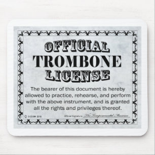 Trombone License Mouse Pad