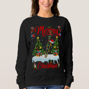 Trombone   Lights Xmas Tree Santa Trombone Christm Sweatshirt