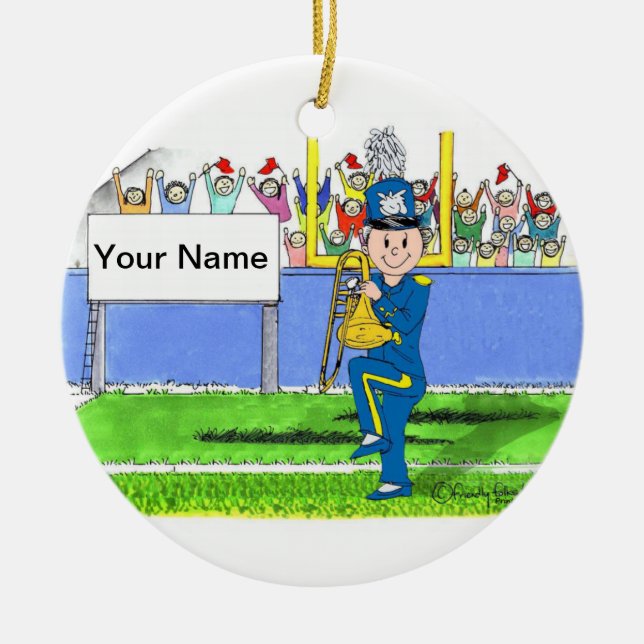 Trombone - Male Ceramic Ornament (Front)