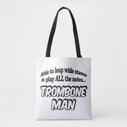 Trombone Man _ Music Superhero Tote Bag