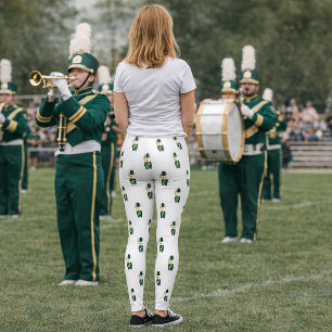 Trombone Marching Band Music Rabbit Green Gold Leggings