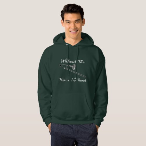 Trombone Mens Basic Dark Hooded Sweatshirt