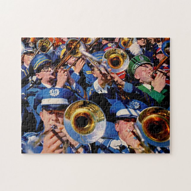 trombone mob AKA band geeks gone wild Jigsaw Puzzle (Horizontal)