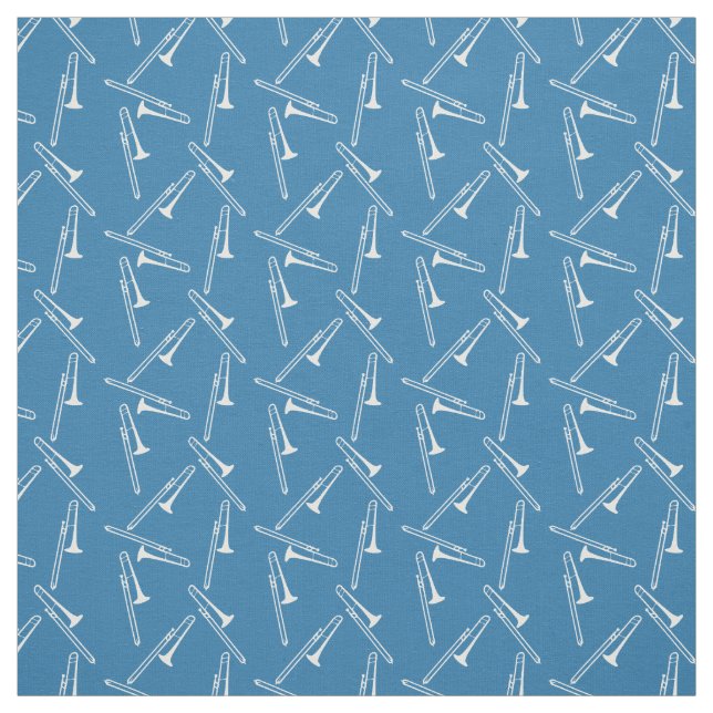 Trombone Music Brass Instrument Band Orchestra Fabric (Swatch)
