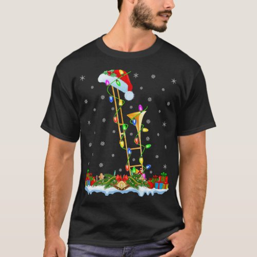 Trombone Music Lover Matching Santa Hat Trombone C T_Shirt