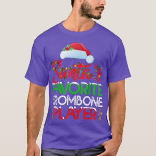 Trombone Music Lover Xmas Lighting Trombone Player T-Shirt