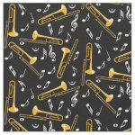 Trombone Music Notes Fabric