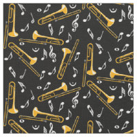 Trombone Music Notes Fabric