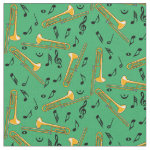 Trombone Music Notes Fabric