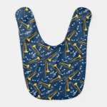 Trombone Music Notes Pattern Baby Bib