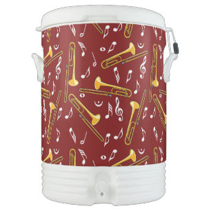 Trombone Music Notes Pattern Beverage Cooler