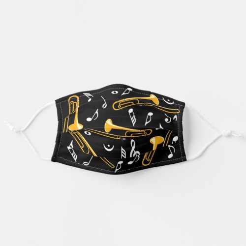 Trombone Music Notes Pattern Cloth Face Mask