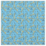 Trombone Music Notes Pattern Fabric