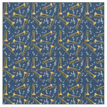 Trombone Music Notes Pattern Fabric