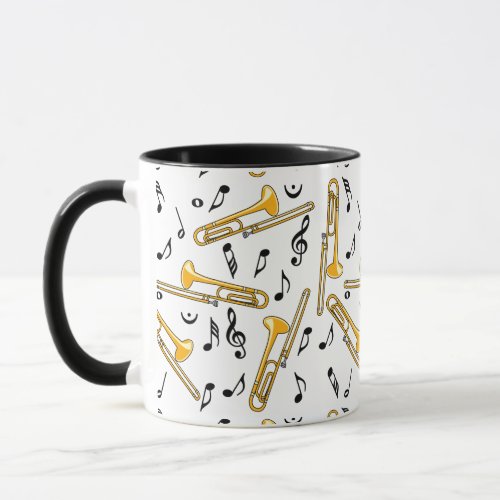 Trombone Music Notes Pattern Mug