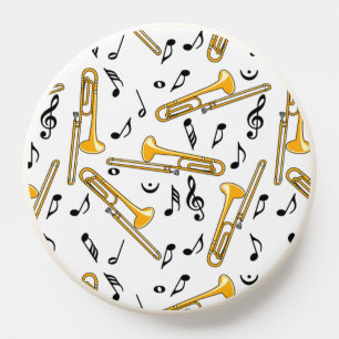 Trombone Music Notes Pattern PopSocket