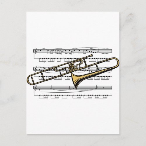 Trombone Musical 14 B Postcard