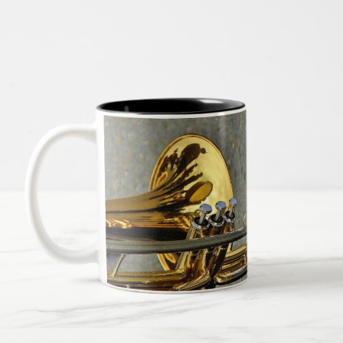 Trombone musical instrument with notation Two_Tone coffee mug