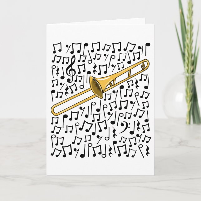 Trombone Musical Notes Trombonist Brass Musician (Front)