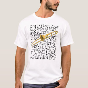 Trombone Musical Notes Trombonist Brass Musician T-Shirt