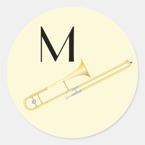 Trombone Musician Band Teacher Classic Round Sticker