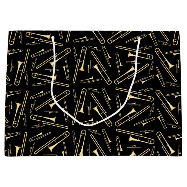 Trombone Musician Band Teacher  Large Gift Bag (Front)