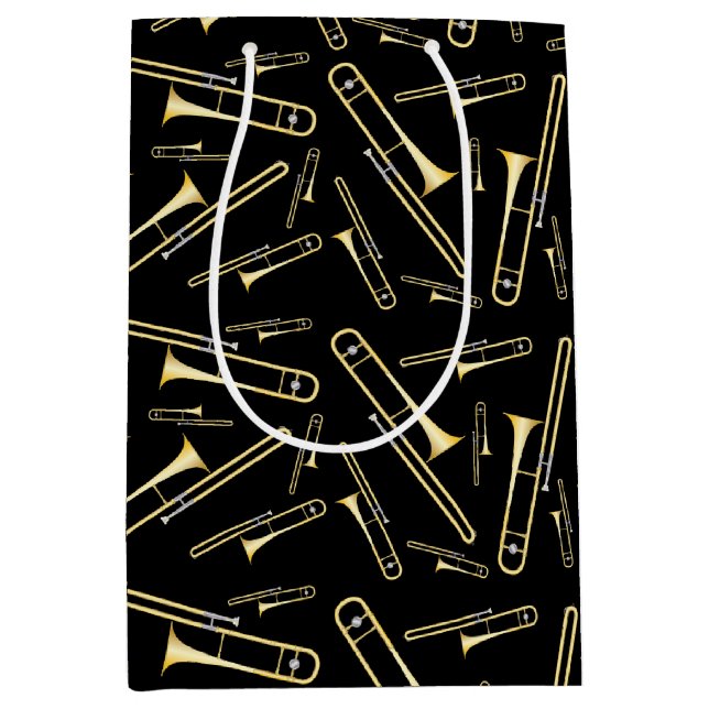 Trombone Musician Band Teacher Medium Gift Bag (Front)