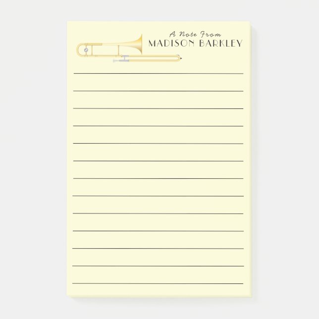 Trombone Musician Band Teacher Notes (Front)