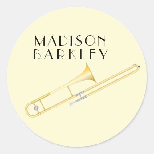 Trombone Musician Band Teacher Oval Sticker