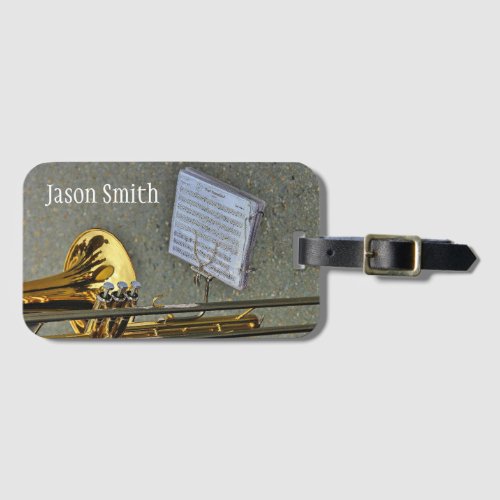 Trombone name brass instrument case luggage tag