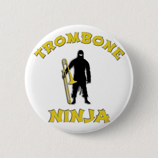 Trombone Ninja Pinback Button (Front)
