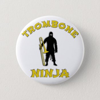Trombone Ninja Pinback Button by WaywardDragonStudios at Zazzle