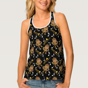 Trombone Nut Music Notes  Tank Top