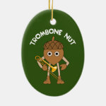 Trombone Nut Text Ceramic Ornament