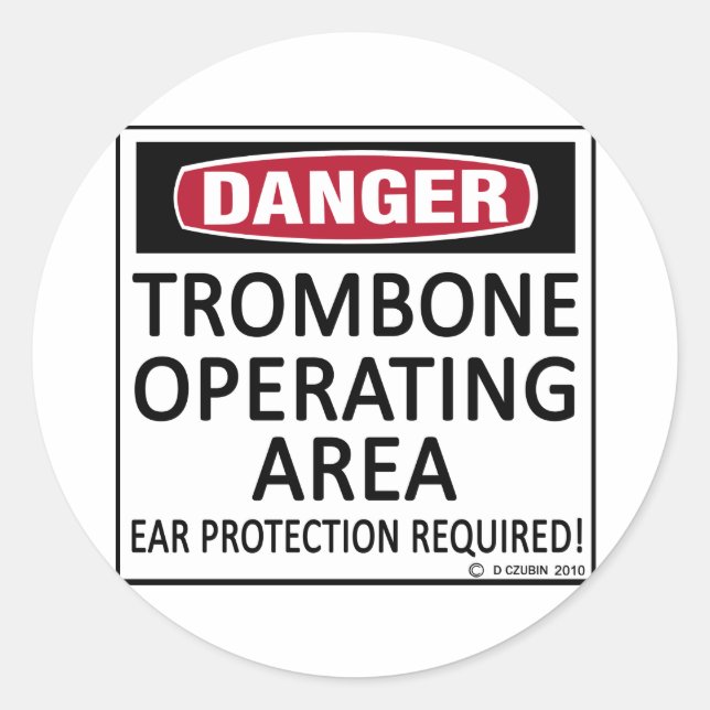 Trombone Operating Area Classic Round Sticker (Front)