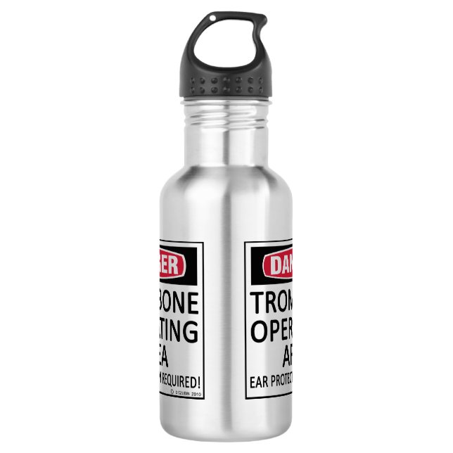 Trombone Operating Area Stainless Steel Water Bottle (Front)