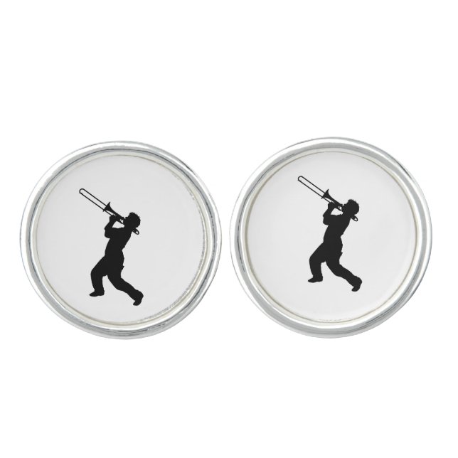 Trombone Player 1" design jewelry set Cufflinks (Front)