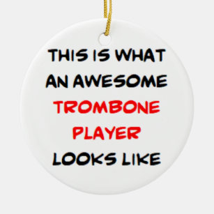 trombone player, awesome ceramic ornament