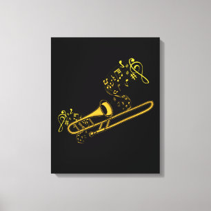 Trombone Player Brass Music Instrument Big Band Canvas Print