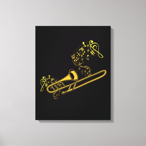 Trombone Player Brass Music Instrument Big Band Canvas Print