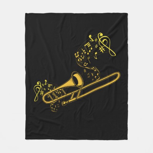 Trombone Player Brass Music Instrument Big Band Fleece Blanket