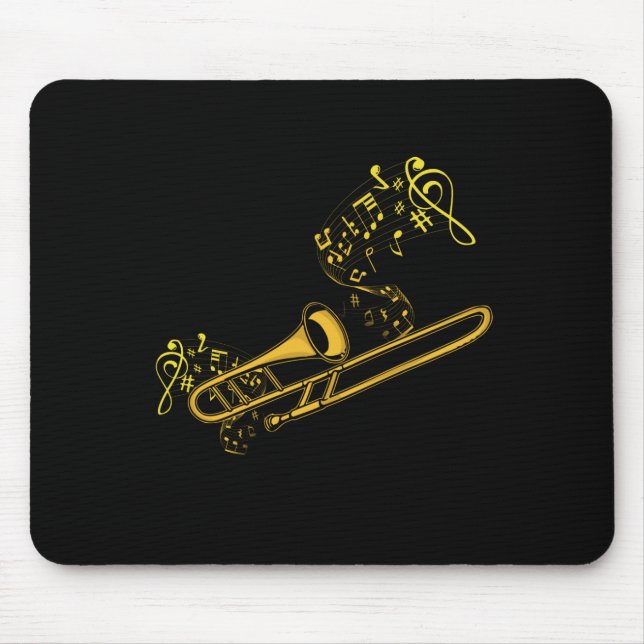 Trombone Player Brass Music Instrument Big Band Mouse Pad (Front)