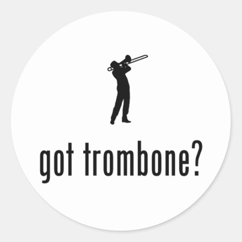 Trombone Player Classic Round Sticker