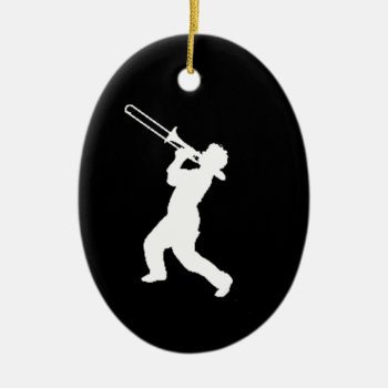 "trombone Player" Design Gifts And Products Ceramic Ornament by yackerscreations at Zazzle