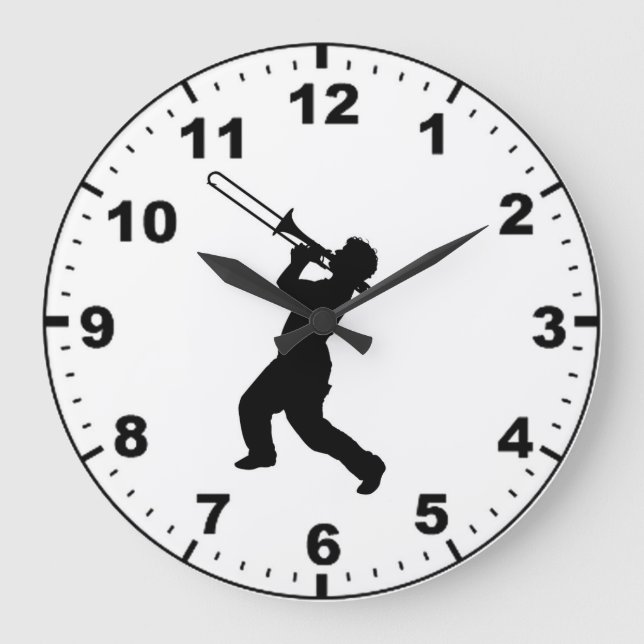 "Trombone player" design wall clocks (Front)