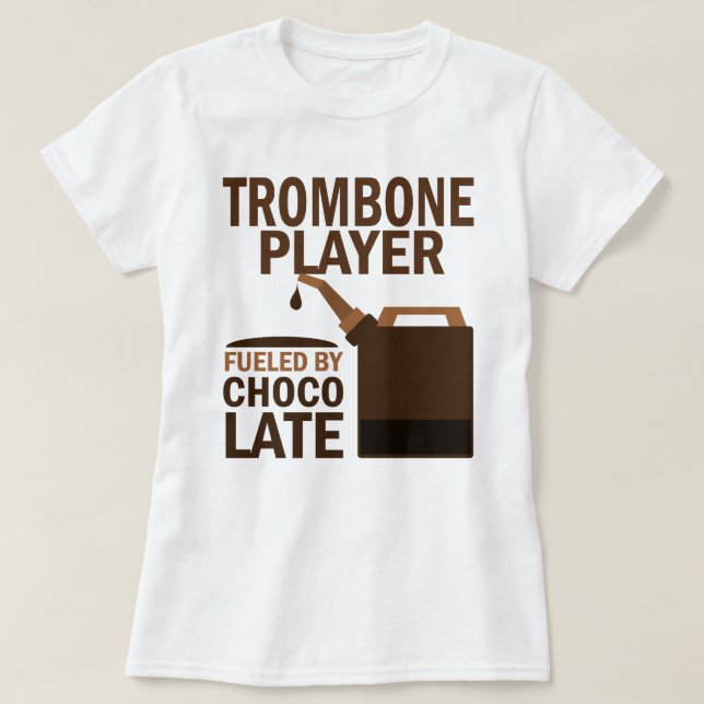 Trombone Player (Funny) Chocolate T-Shirt (Design Front)