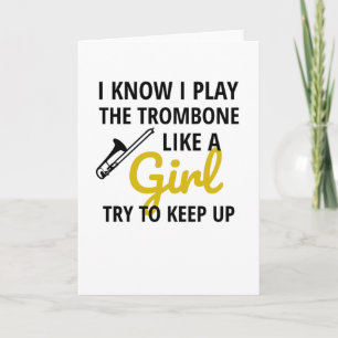 Trombone Player Girl Trombonist Women Trombone Card