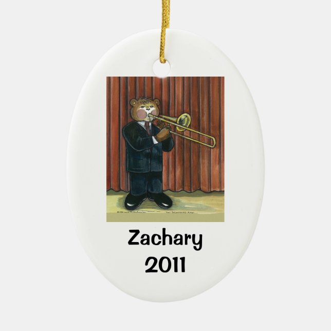 Trombone Player Personalized Ornament (Front)